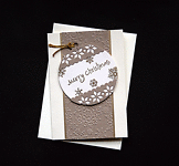 Cream Bauble - Handcrafted Christmas Card - dr16-0094